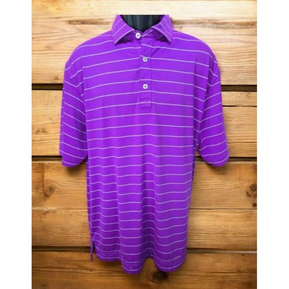 FOOTJOY FJ Men's Short-Sleeve Polo Golf Shirt Large Purple - Picture 1 of 7